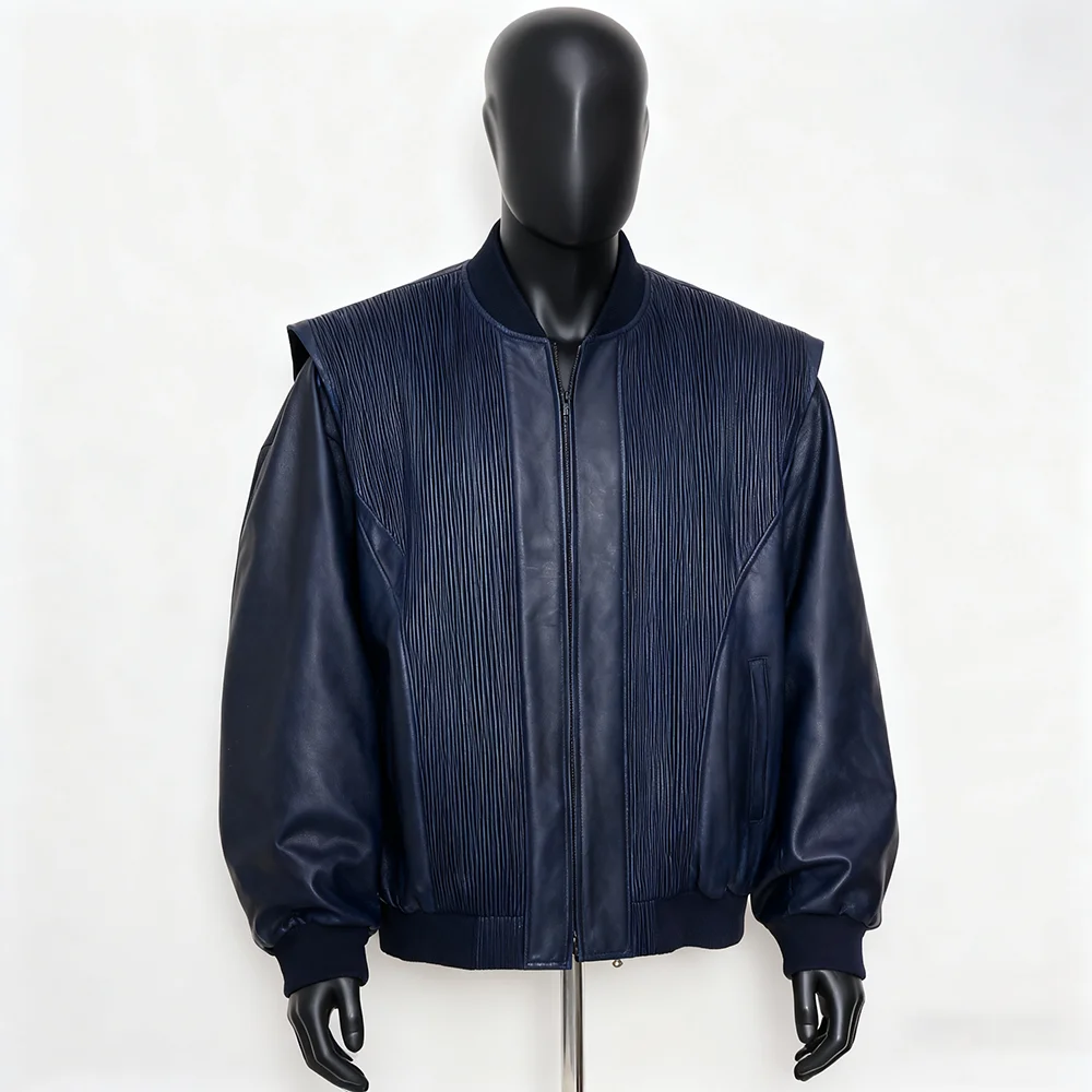 100% Genuine Cowhide Men's Leather Jacket New Stylish for Crocodile Skin Embossed Vintage Autumn Leather Jacket Coat