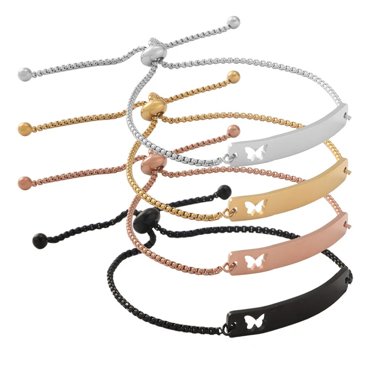 Custom Stainless Steel Bracelet Hollow Butterfly Women Simple