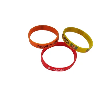 2024 cheap friendly wholesale promotion custom ink fill 1/2 inch cmyk print logo softe rubber bracelet silicone wristband