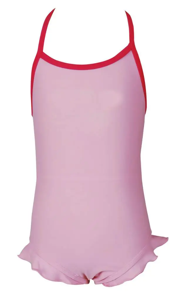 Изготовленный на заказ высококачественный слитный купальник бикини с регулируемыми лямками в простом стиле для маленьких девочек и детей