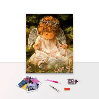 5d diy full square round angel