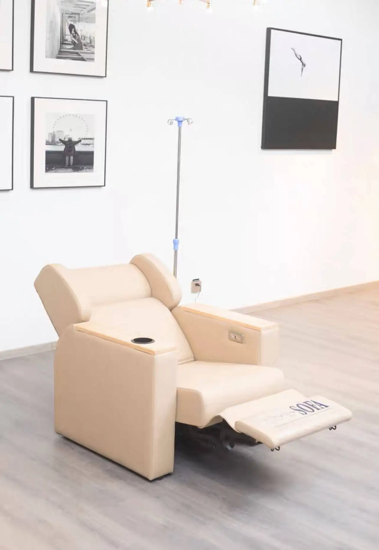 Роскошный цветной кожаный Многофункциональный одиночный диван для Больницы IV инфузионный стул с