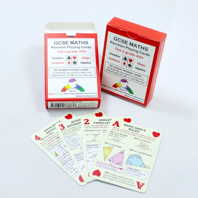 Custom Printing Learning Flash Cards for Early Education Memory Learning Cards Paper Maths Revision Card