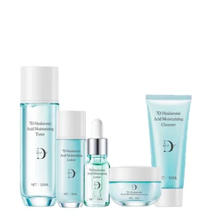 7D Hyaluronic Acid Vitamin E Facial Serum Age-Defying 5-Piece Skin Care Set Collagen Moisturizing Anti-Wrinkle Features Face