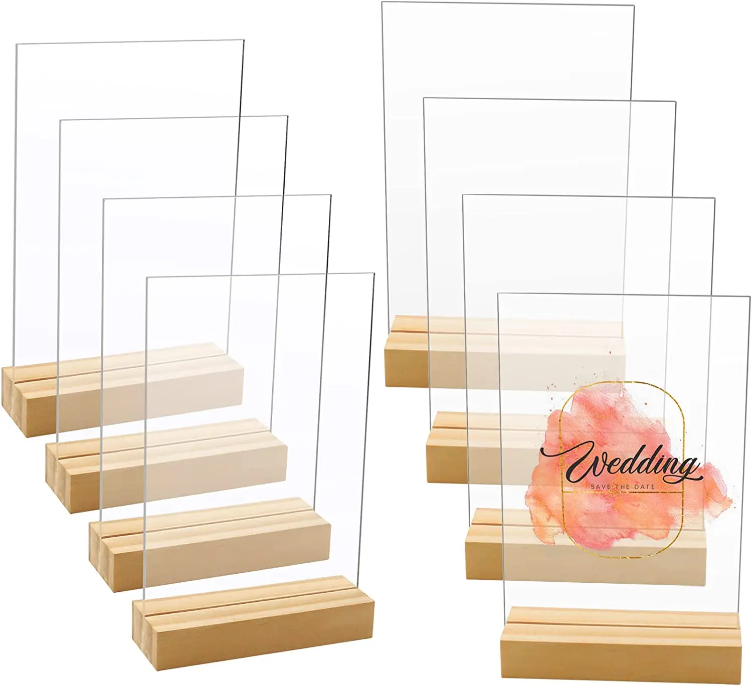4X6 Inch Blank Acrylic Signs with Wooden Base Clear Acrylic Sheet Holder -  China Acrylic Sheet Holder and Display Stand price
