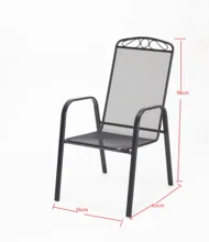 Patio  Outdoor Dining Chairs 300lbs Metal Chairs for Garden Lawn Armrests Metal Frame  Stackable Heavy-Duty Steel Bistro Chairs