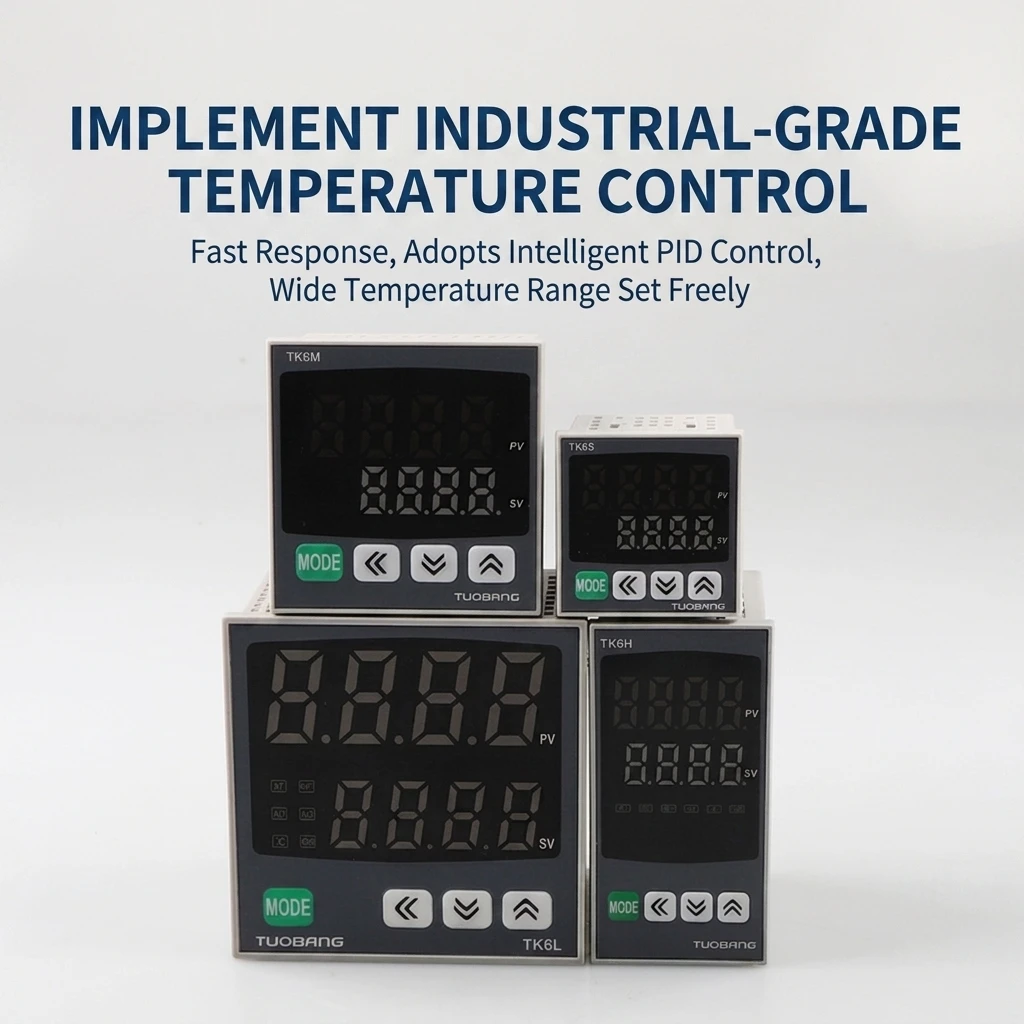 TUOBANG TK6 Series PID Temperature Controller, Universal Input Thermocouple RTD Dual Display Thermostat, Relay SSR Dual Output