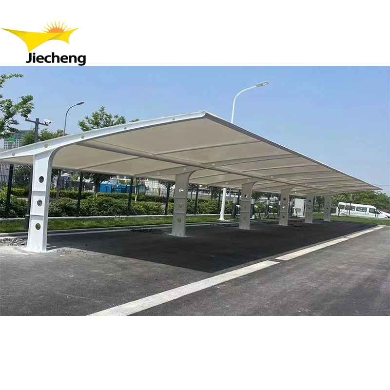 PVDF /PVC Waterproof Stretch Membrane Structure Car Parking Cover Tent Garage