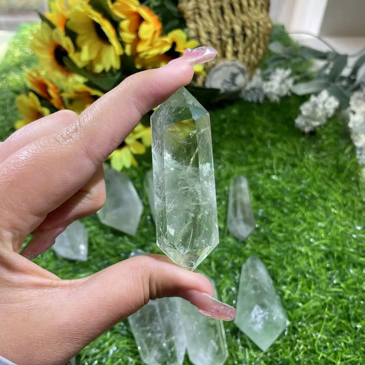 きゅう様　高品質　プラシオライト　グリーンクォーツ　タワー　ポイント きゅう様 高品質 プラシオライト グリーンクォーツ タワー ポイント