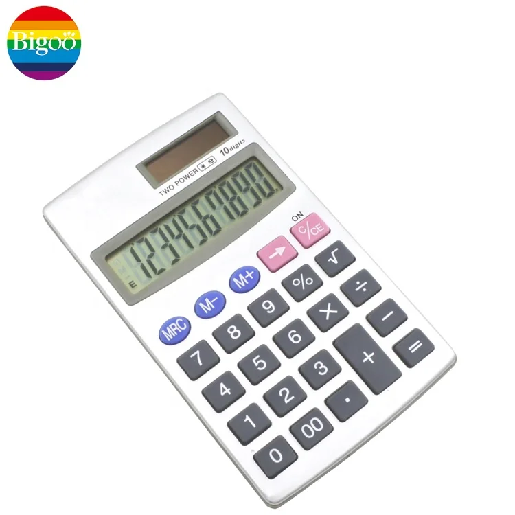
 Металлическая крышка Настольный калькулятор с 10 цифр дисплей двойной мощности для офисного использования в рекламных целях  