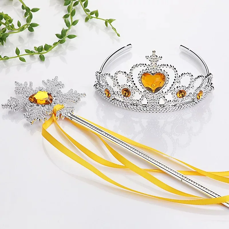 Princess Dress Up Accessories - Tiara Crown & Magic Wand