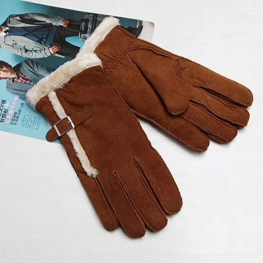 Зимние женские перчатки из овчины и кашемира, теплые перчатки с мехом, женские модные перчатки с закрытыми пальцами из натуральной кожи, перчатки с пятью пальцами