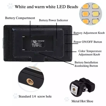 Professional LED-416 Conference Kit Chargeabal Photography Photo and Film Shooting Studio Led Lights Panel detail image