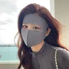 Masque facial/facekini en soie glacée [Gris foncé]