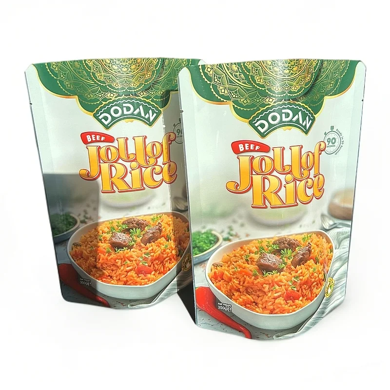 Custom Recyclable Microwavable PET Doypack Zipper Retort Pouch for Meat Sauce Rice Stew Curry Seasoning for Cooking