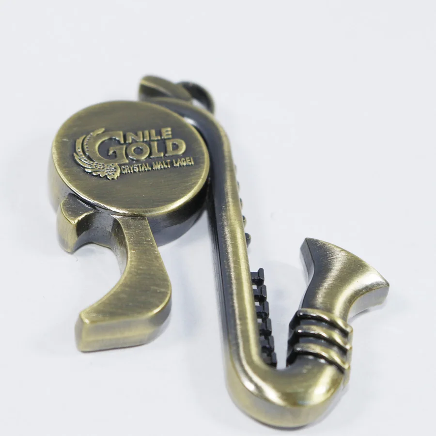 Metal Saxophone Shape Musical Instruments Orchestra Flute Beer Bottle Opener Keychain