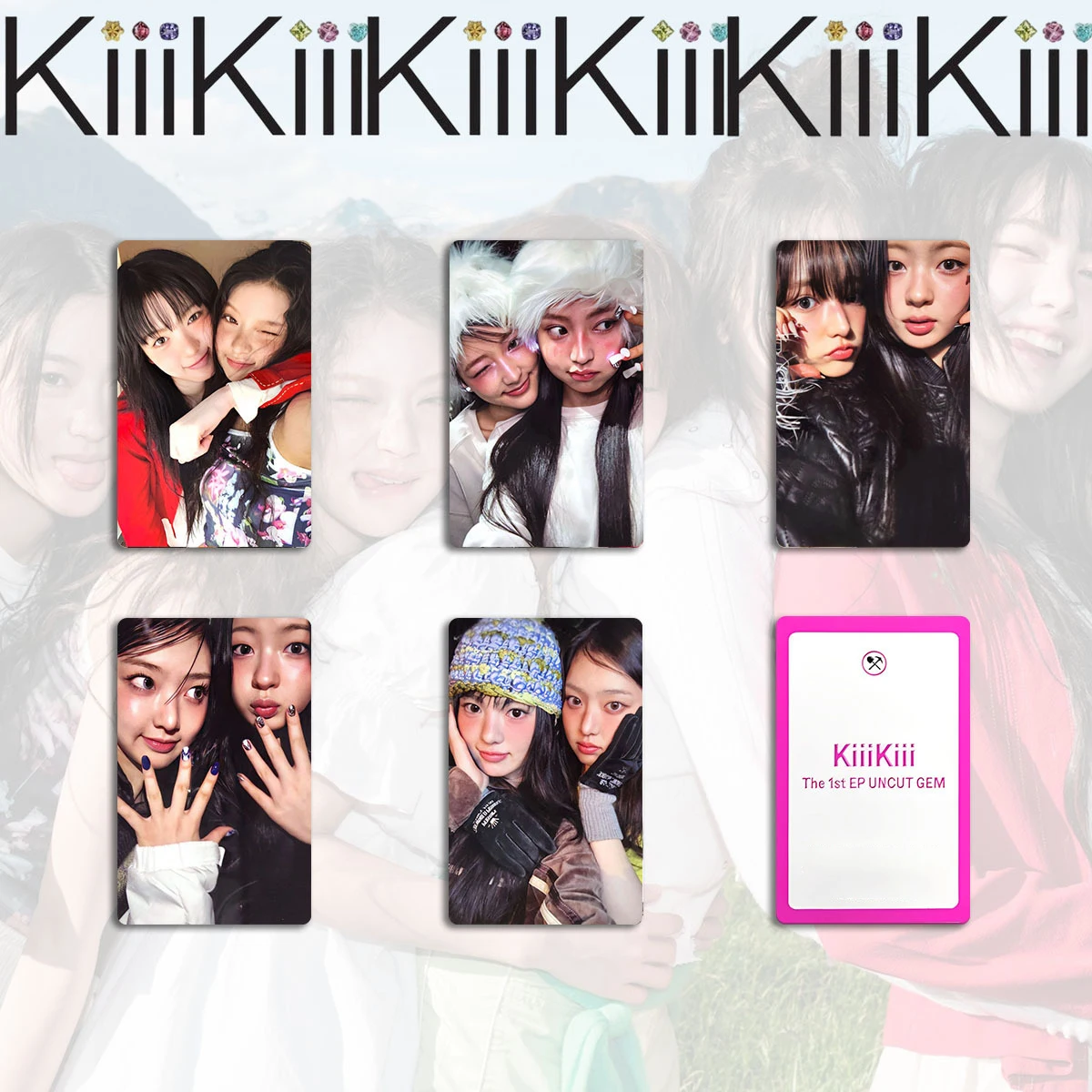 5Pcs/Set KPOP KiiiKiii UNCUT GEM 1st EP Lomo Cards Leesol Sui Haum