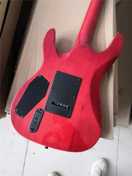 Flyoung赤エレキギターフロイドローズブリッジギター炎メイプル