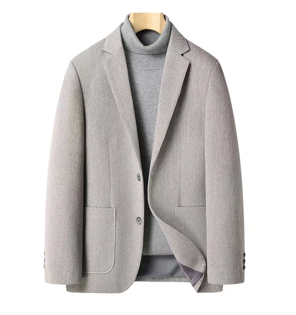 Casual Blazers Men Cashmere Coat British Stylish Vintage Male Business Jacket Handsome Trend Wool Overcoat_voghion.com