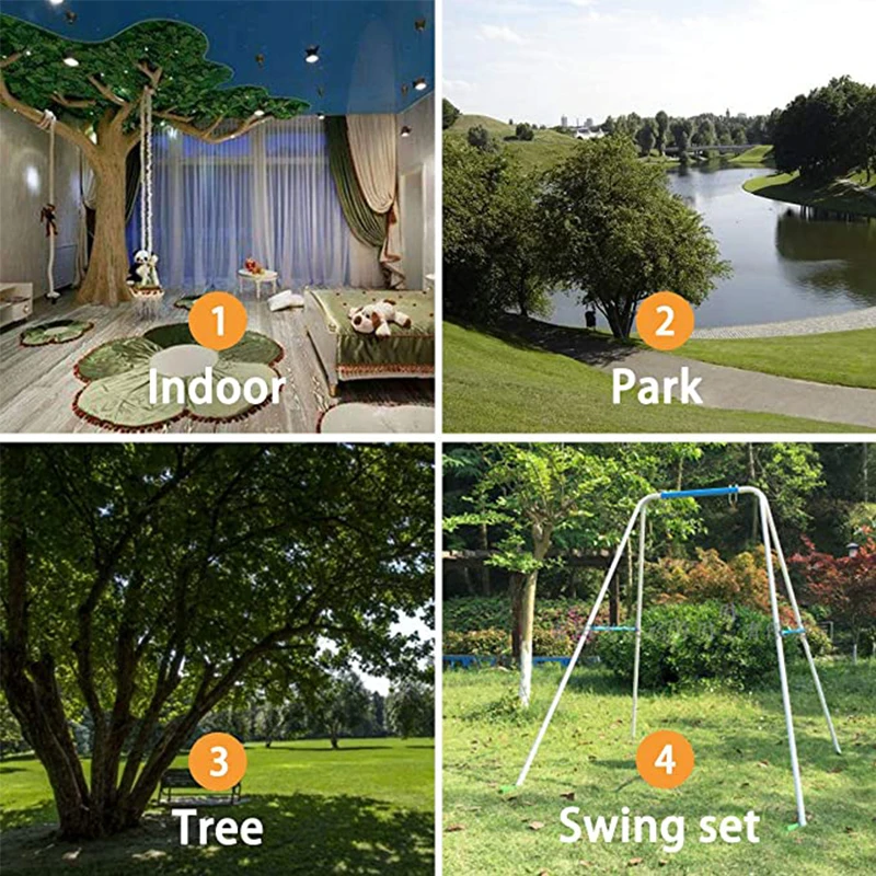Spider Web Net Swing for Kids Outdoor Large Web Swings for Tree with 4 Adjustable Hanging Ropes