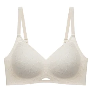 High Quality Seamless Women's Lightweight Breathable Summer Bra Knitted Wire-Free Underwear Anti-Sagging Lace for Small Breasts