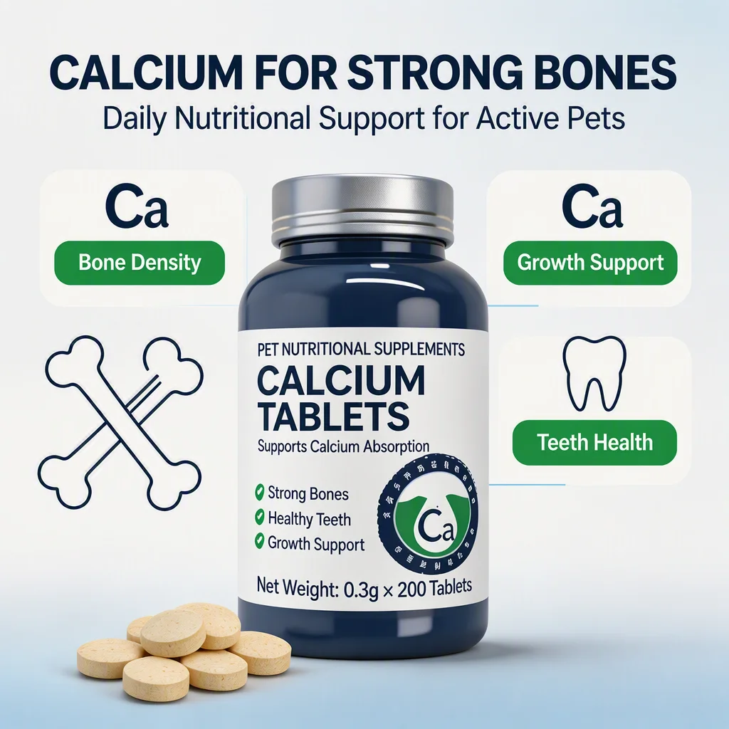 Pevet Pet Milk Calcium Tablets Calcium Supplement Supports Bone Development and Teeth Health for Dogs and Cats