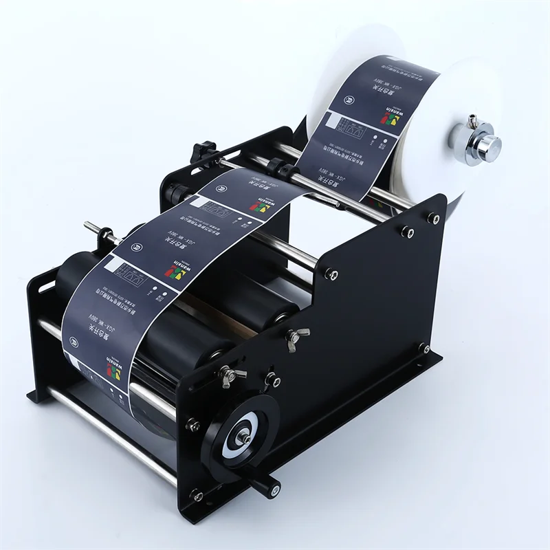 Widened Type Label Sticking Machine for Round Bottle Manual Labeling Machine Wine Bottle Sticker Label Small Packing Machine