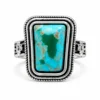 Ancient silver flower turquoise