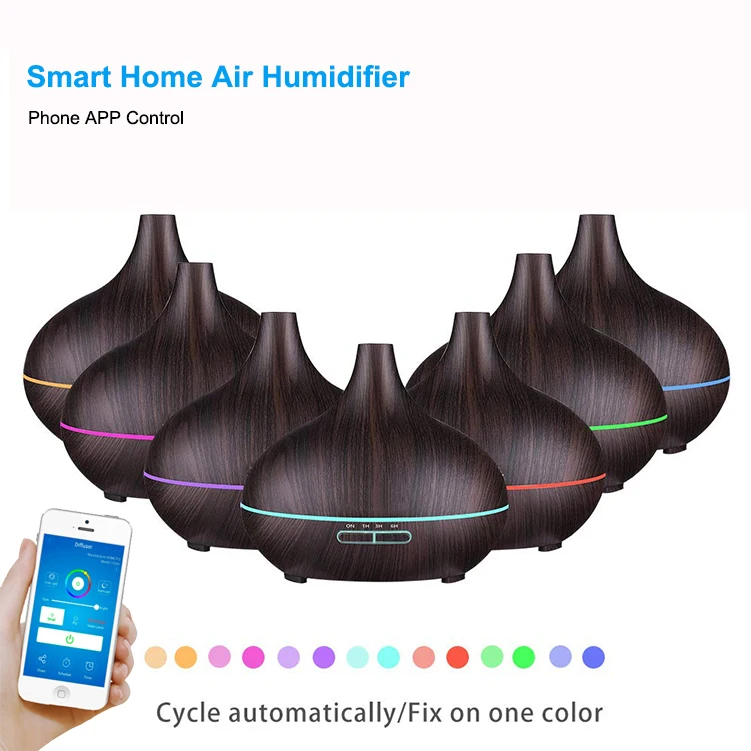 Essential Oil Defuser Aroma Smart Wifi 550 Ml Wood Grain Diffuser