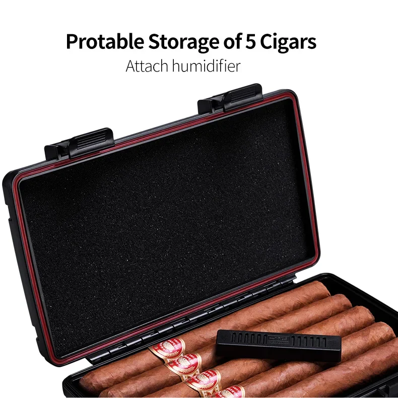 Cigarloong Cigar Humidor Portable Travel Humidors Box 5 Sticks