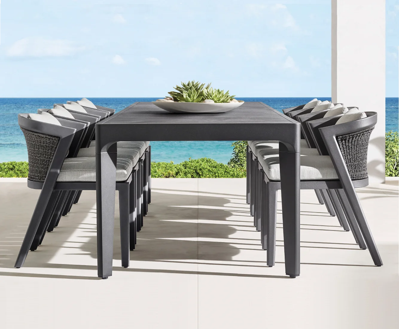 Factory Customization Luxury Metal Outdoor Dining Set Aluminum Patio