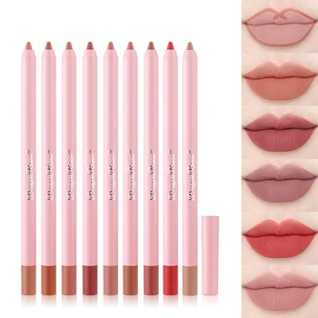 Wholesale Vegan Highly Pigmented Waterproof Lip Liner Velvet Matte Pink Cream Lip Pencil Private Label Sexy Red Lip Gloss makeup