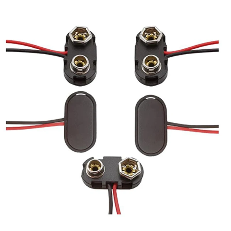 Lot2000 9V/Volt Battery Clip/Connector/Snap/Jack/Plug/Holder Wire/Lead/Cable 