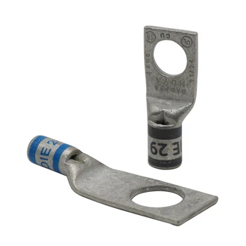 Code Conductor Automotive Terminals One-Hole Long Barrel Lug Crimp Terminal for Stranded Copper Conductors (1/0 2/0 3/0 4/0 AWG)