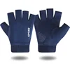 Guantes azules de medio dedo para hombre