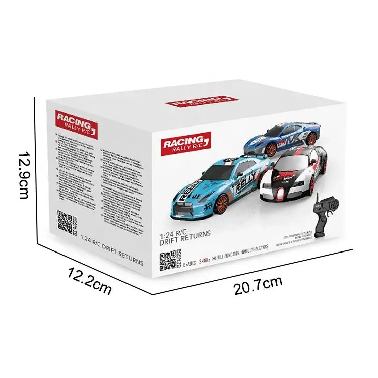 1/24 2.4G 4Ch Remote Control Toy Race Car 4WD Wheel Drift RC Vehicle with USB Cable Charger