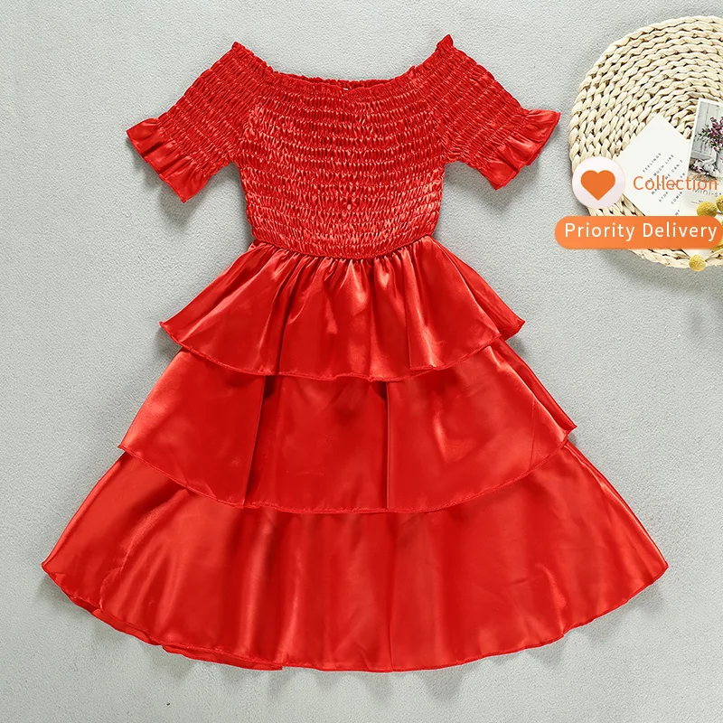Оптовая продажа, Европейское многослойное платье для девочек, детское винтажное платье на лето, детское платье