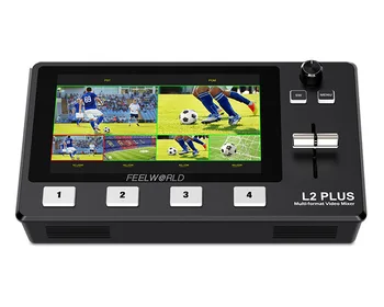 FEELWORLD L2 PLUS 5.5" LCD Touch Screen PTZ Control Chroma Key USB3.0 Multi-camera Video Mixer Switcher for Live Streaming