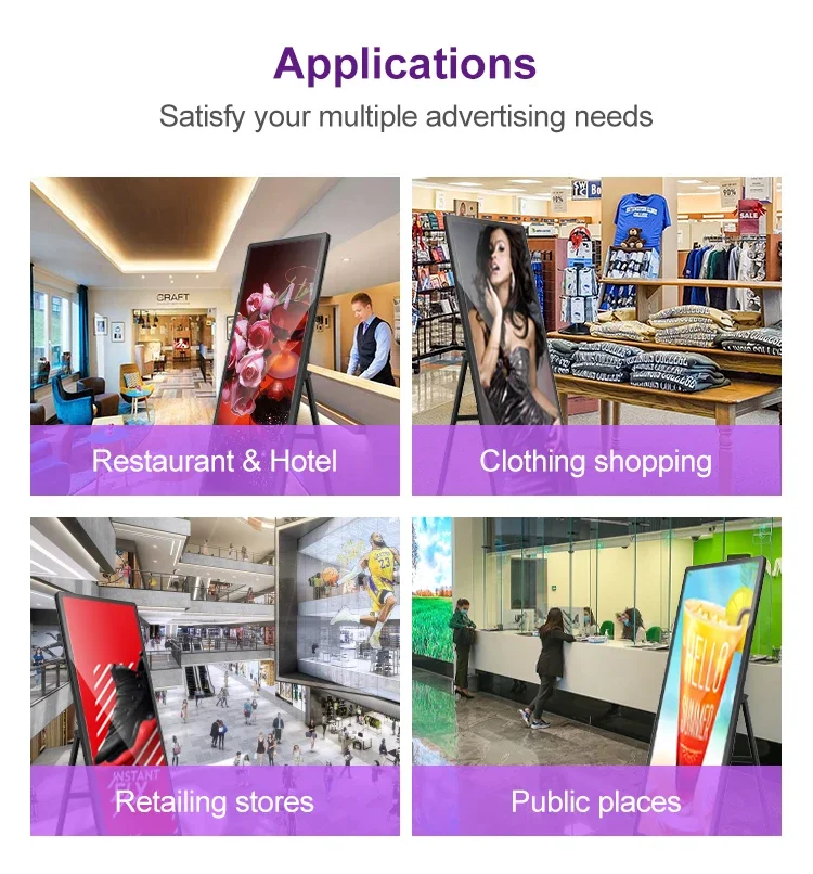 P2 High-Resolution Portable Indoor LED Display WIFI & USB Controlled Standing Poster Screen Panel details