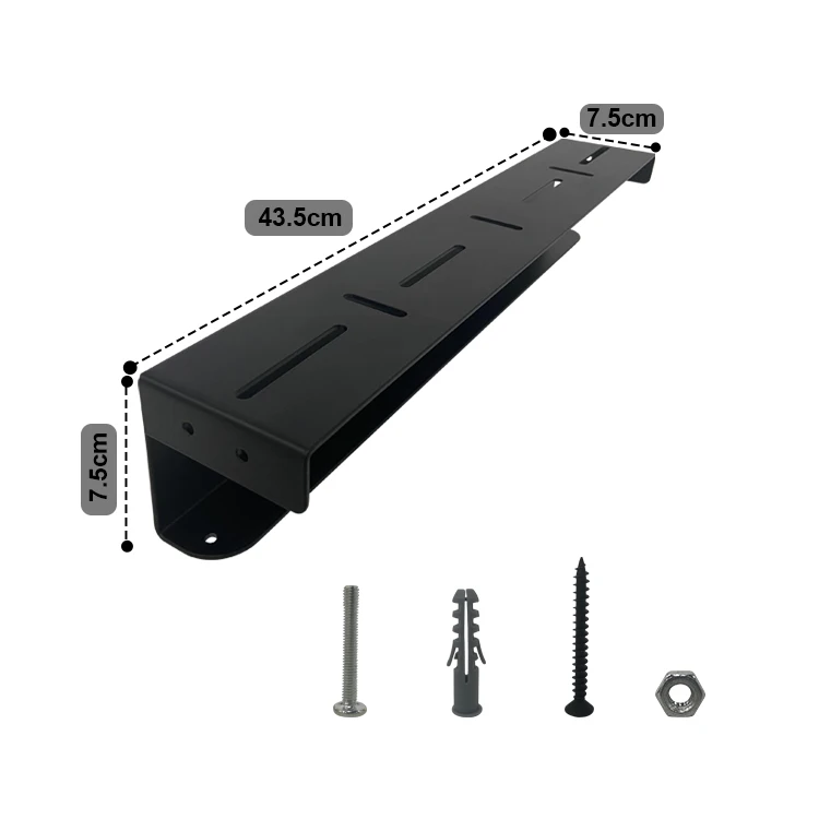 JH-Mech Ceiling Container Bin Rack Space Efficient Adjustable Width Black Metal Ceiling Storage Racks for Garage or Shed