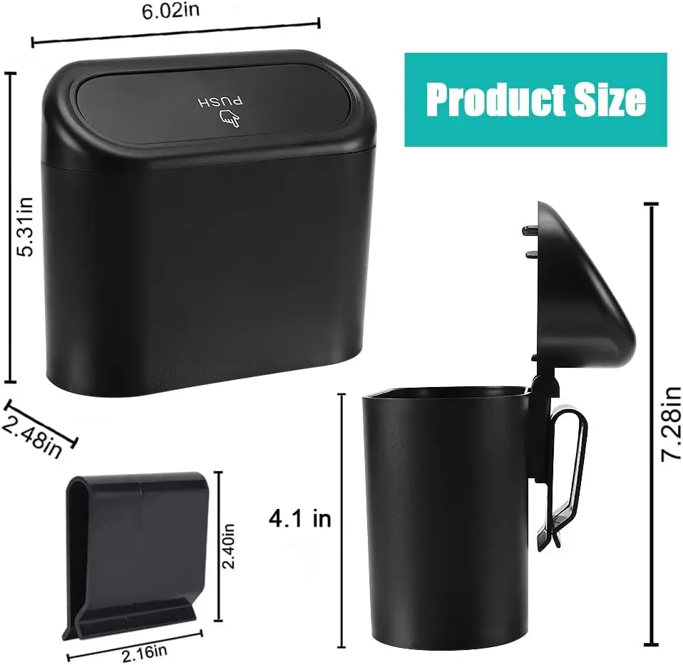 QEEPEI Small Car Storage Box with Rubbish Bag Multifunctional Automotive Garbage Cans Multicolor hang Suv Can Trash Bin