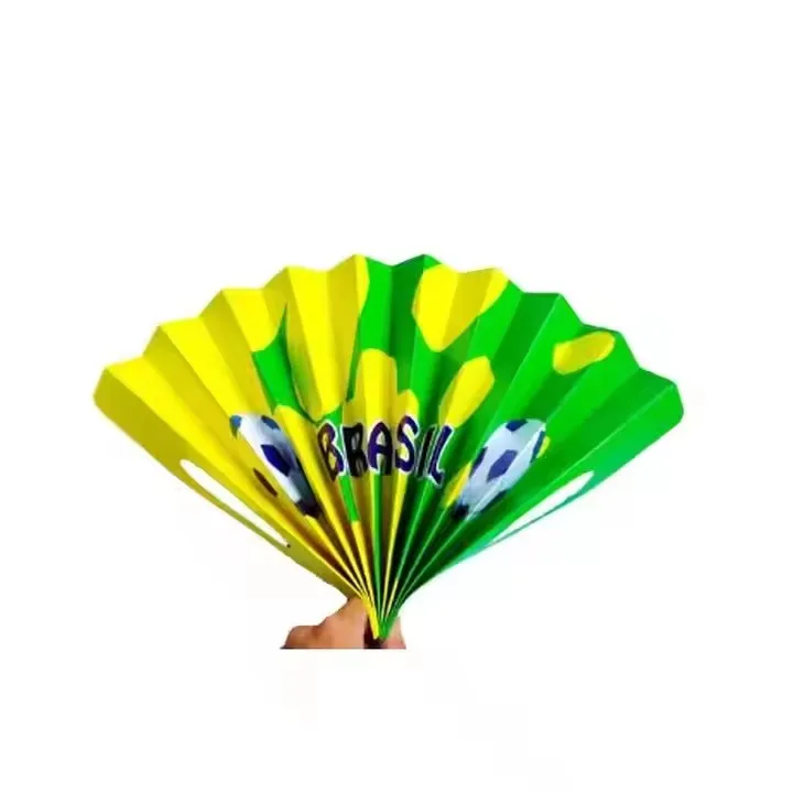 Wholesale Factory Custom Flag Paper Hand Fan Printed Folding Clapper Noise Makers Paper Fan Clapper for Paper Cup Fan