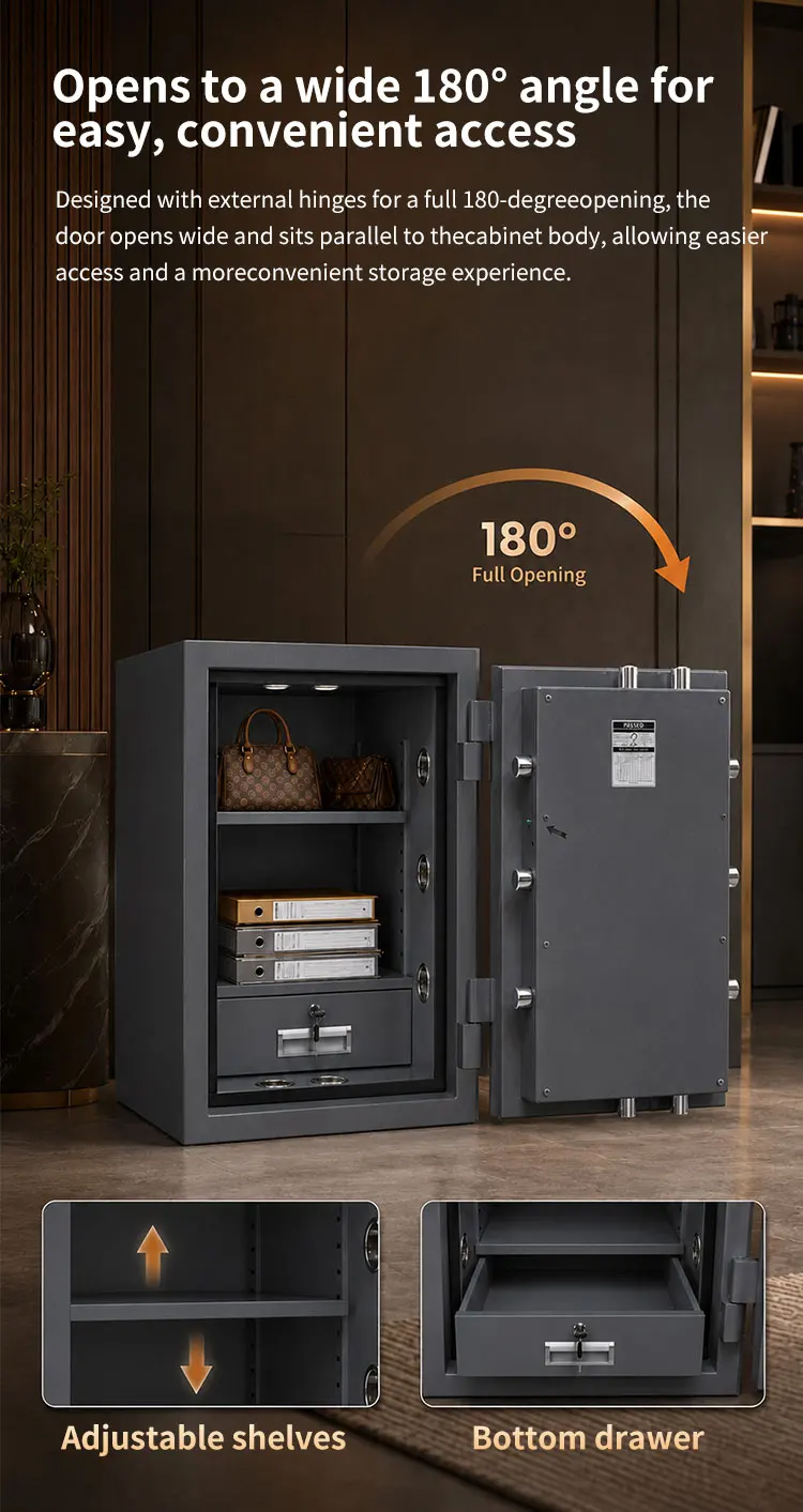aj 700 ceqsafe commercial metal fireproof safe box combination lock three spoke handle felectronic digital fingerprint key lock-14