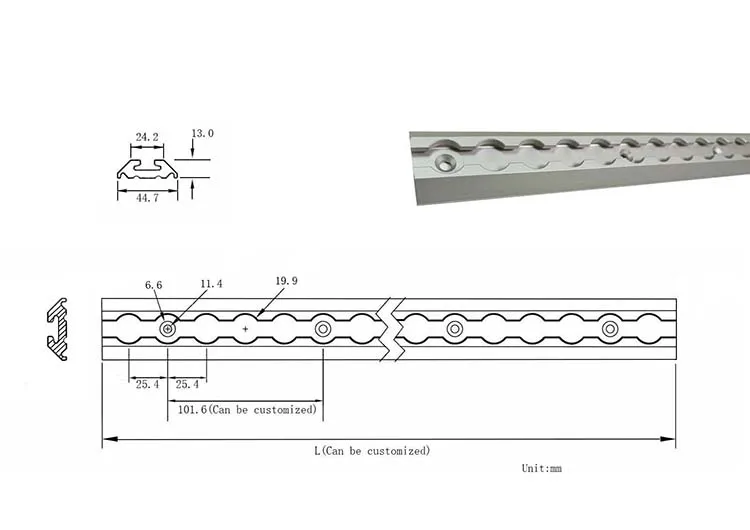 Single Stud Fitting Aluminum L-Track Anchor Point Tie Down Angled Airline Rail L Track with Dust-proof Cap L Track Cover factory