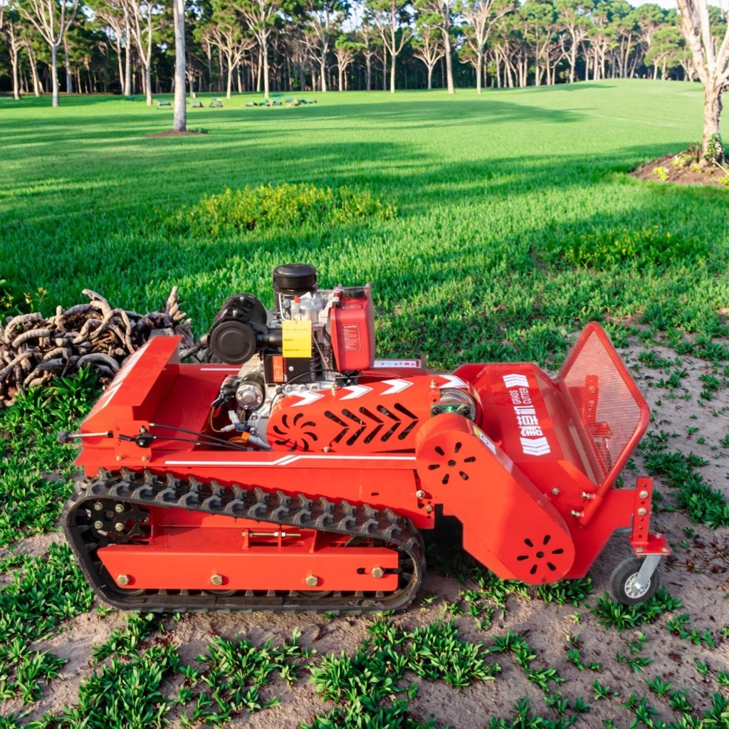 High Quality 800mm Remote Control Lawn Mower Electric Crawler Brush Cutter  Cut-Grass for Agriculture New Condition
