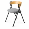 Light Gray Woven Seat, Black Steel Frame
