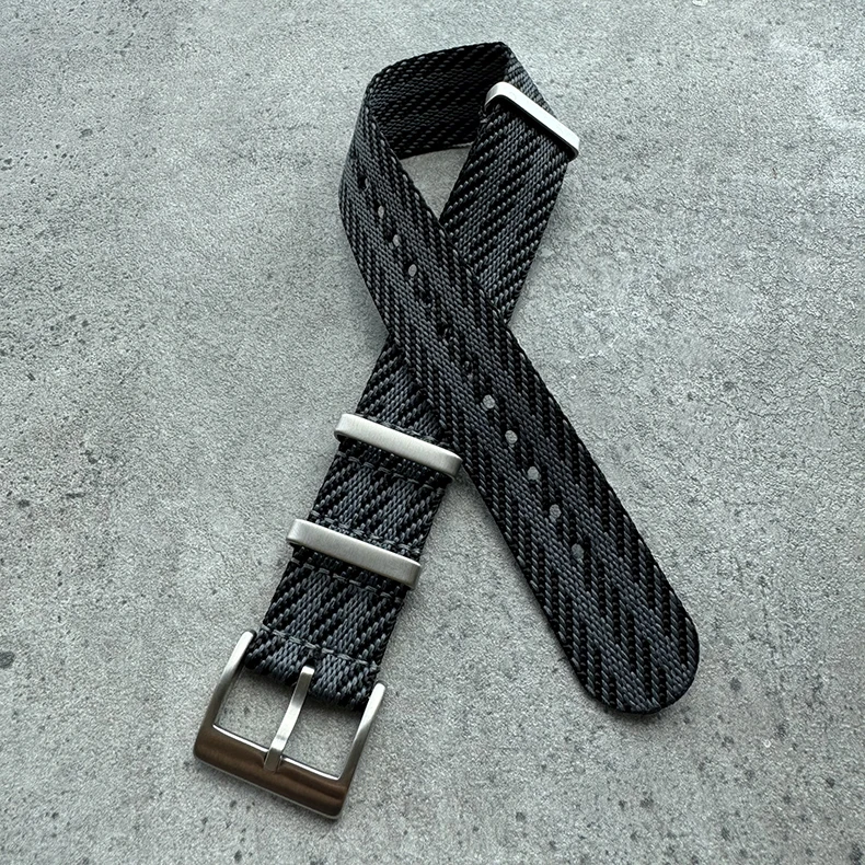 Adjustable Black Bond Watch Strap 18mm 22mm Watch Band 20mm Nylon Belt ...