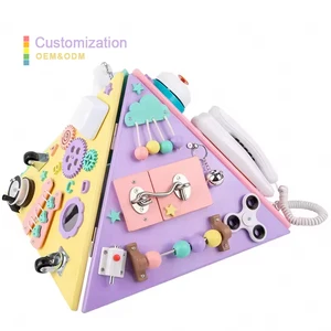 Wood Educational Games Wooden Multifunctional Educational Toy Busy Board Puzzle Toy Montessori Preschool Toys for Children