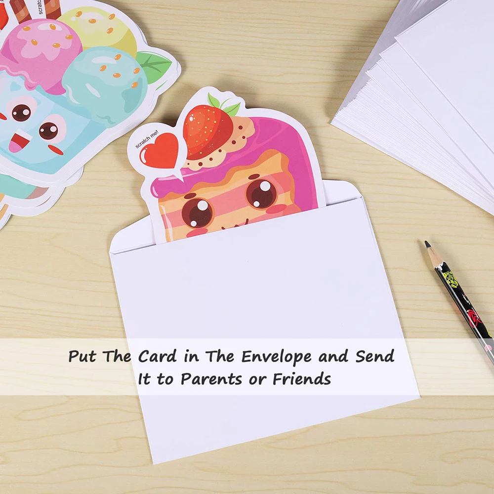 Custom Wholesale Colorful Scratch Sniff Scent Cards for Valentine's Day
