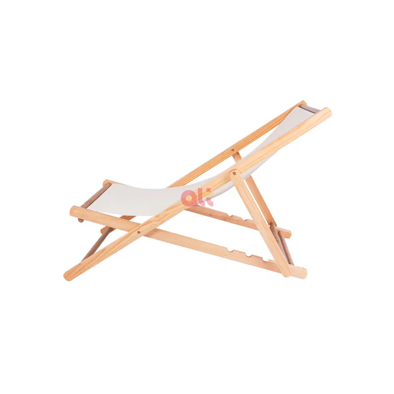Custom Made Wood Beach Lounge Chair Modern Foldable Outdoor Garden